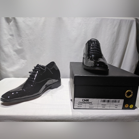 NEW Chamaripa Men's Formal Mirror Black Shoe sz 7.5 black - Picture 3 of 3